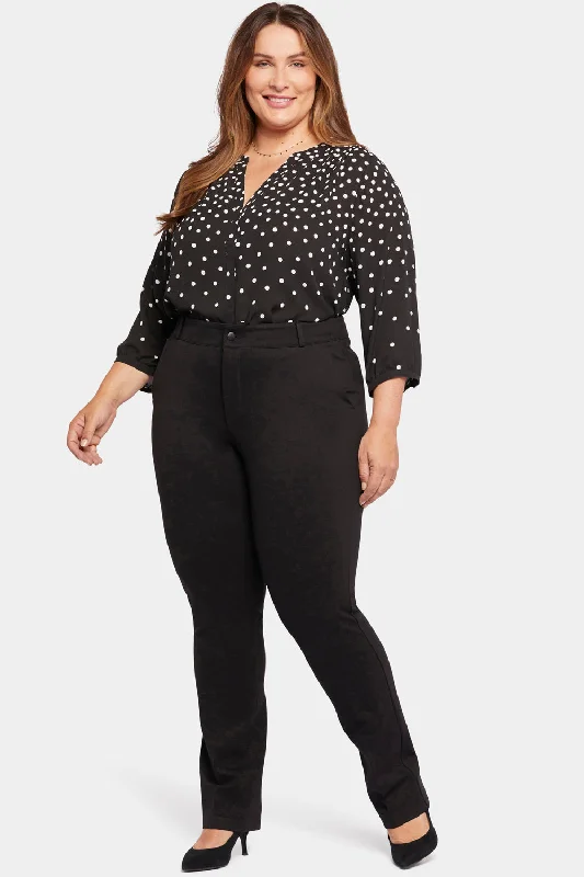 Classic Trouser Pants In Plus Size - Black