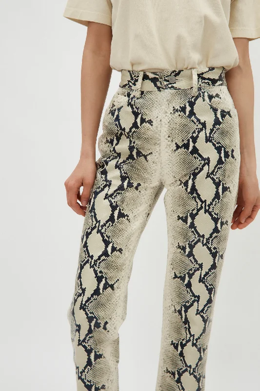 Exquisite Embroidery Danielle Natural Python Pant