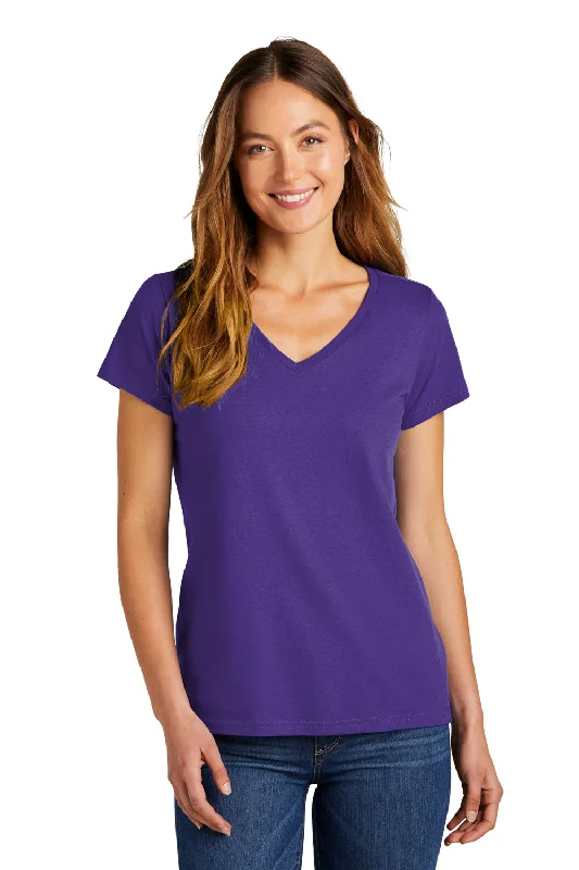 Relaxed Fit District Womens The Concert Short Sleeve V-Neck T-Shirt - Purple