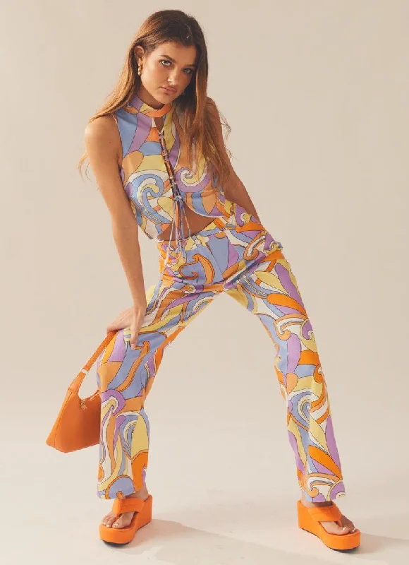 Outdoor Trend Evie Pants - Retro Swirl