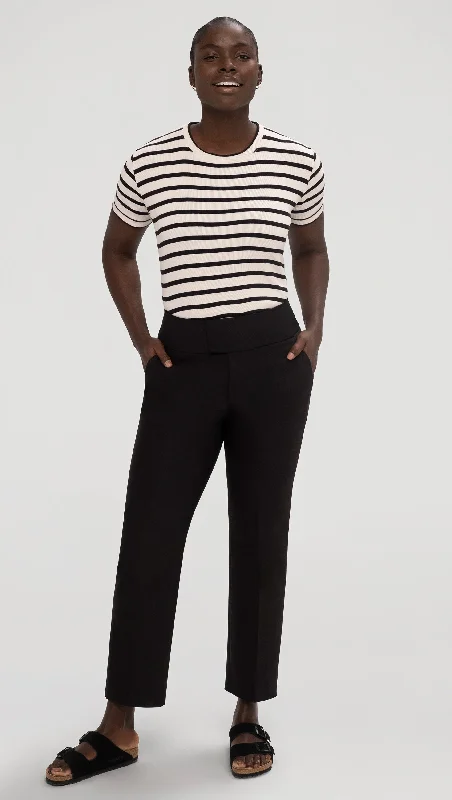 Breezy Comfort Flex Waist Trouser in Performance Cotton | Black