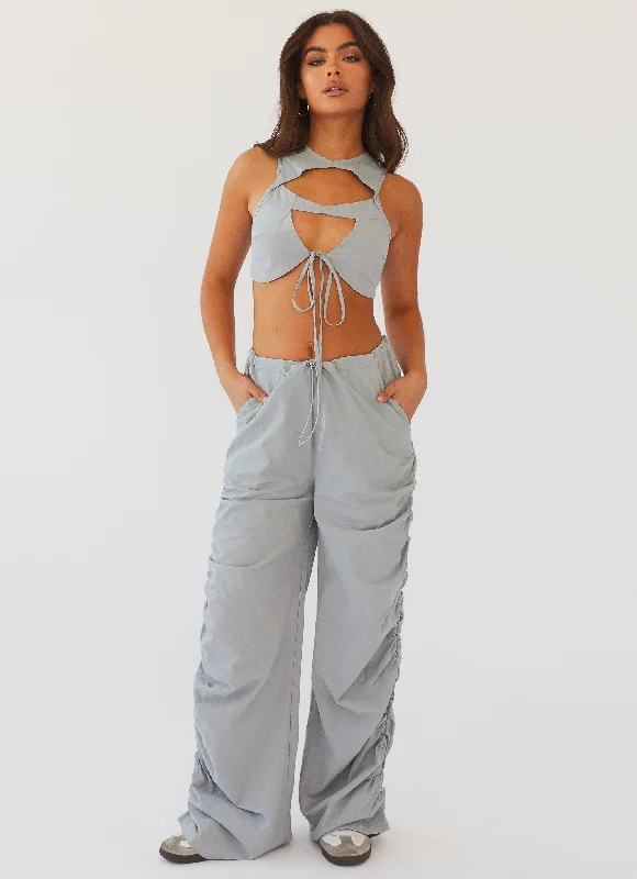 Minimal Style Fluorescent Nights Pants - Cement Blue