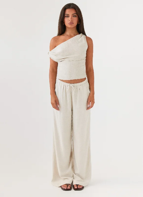 Soft Layers Fresh Face Linen Pants - Oatmeal