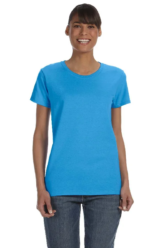 Soft Wearables Gildan Womens Short Sleeve Crewneck T-Shirt - Heather Sapphire Blue