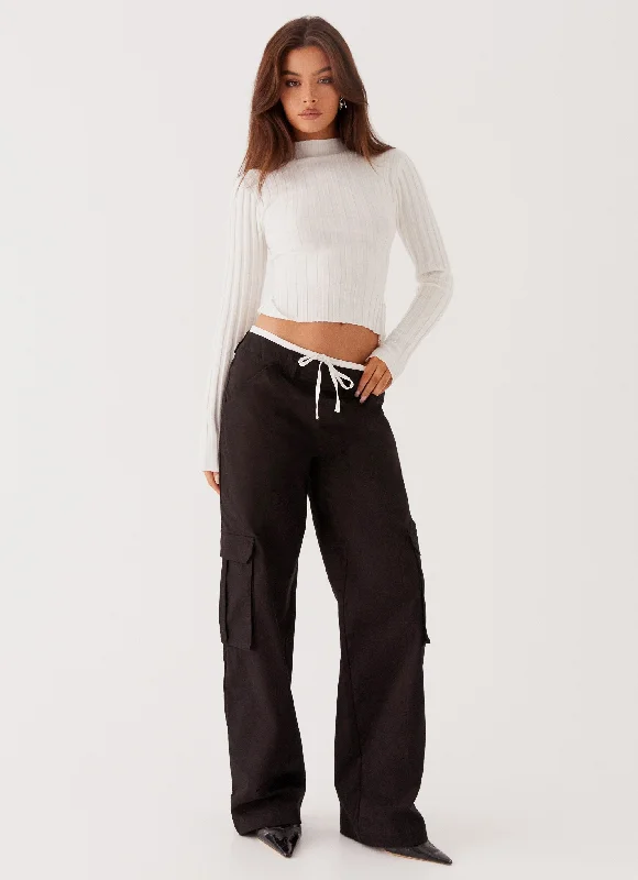 Soft Style Grace Lily Cargo Pants - Black