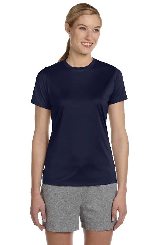 Weekend Comfort Hanes Womens Cool DRI FreshIQ Moisture Wicking Short Sleeve Crewneck T-Shirt - Navy Blue Weekend Comfort Hanes Womens Cool DRI FreshIQ Moisture Wicking Short Sleeve Crewneck T-Shirt - Navy Blue