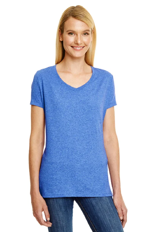 Easy Comfort Style Hanes Womens X-Temp FreshIQ Moisture Wicking Short Sleeve V-Neck T-Shirt - Royal Blue Easy Comfort Style Hanes Womens X-Temp FreshIQ Moisture Wicking Short Sleeve V-Neck T-Shirt - Royal Blue