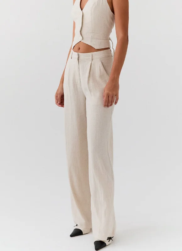 Chic Outfits Heatwave Linen Pants - Oatmeal