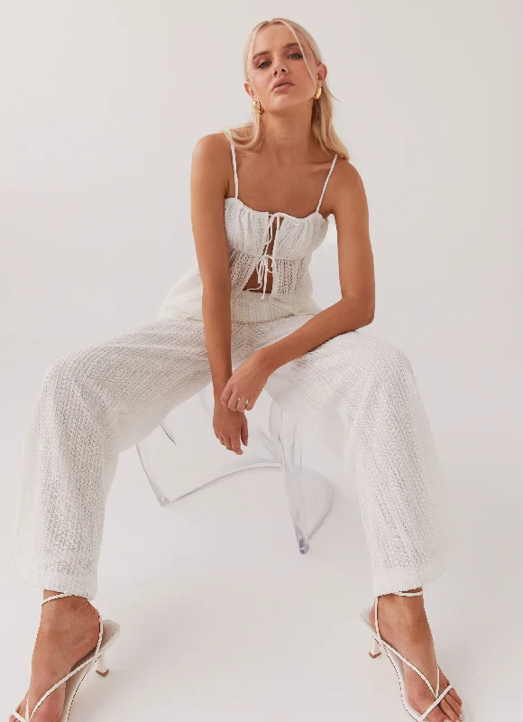 Breezy Outfits Karley Knit Pants - White