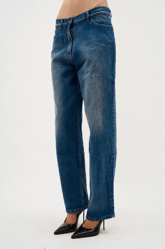 Classic Series Loose Leg Denim Vintage Blue Pants
