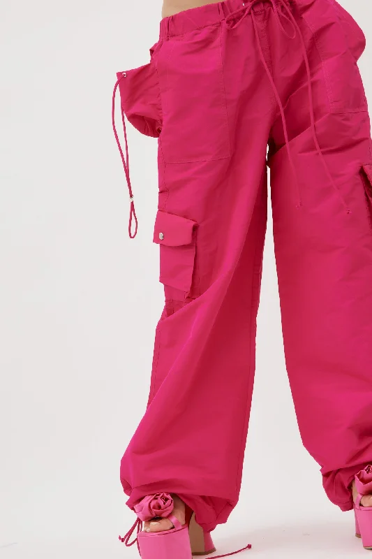 Personalized Design Low Rise Fuchsia Utility Pants