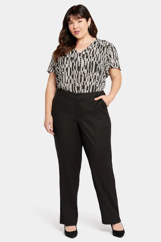 Marilyn Straight Pants In Plus Size - Black