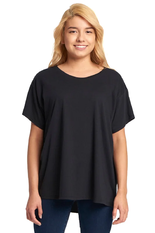 European And American Style Next Level Womens Ideal Flow Short Sleeve Crewneck T-Shirt - Black - Closeout