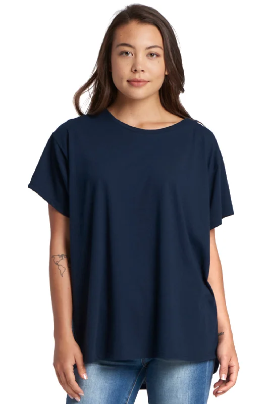Sexy Fun Next Level Womens Ideal Flow Short Sleeve Crewneck T-Shirt - Midnight Navy Blue - Closeout