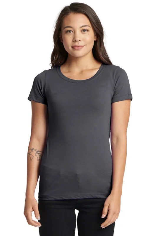 Sweet Style Next Level Womens Ideal Jersey Short Sleeve Crewneck T-Shirt - Dark Grey