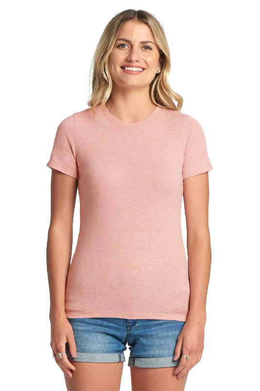 Trendy Dresses Next Level Womens Jersey Short Sleeve Crewneck T-Shirt - Desert Pink