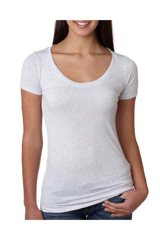 High Street Fashion Next Level Womens Jersey Short Sleeve Scoop Neck T-Shirt - Heather White - Closeout