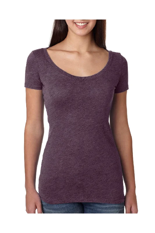 Printed Patterns Next Level Womens Jersey Short Sleeve Scoop Neck T-Shirt - Vintage Purple - Closeout