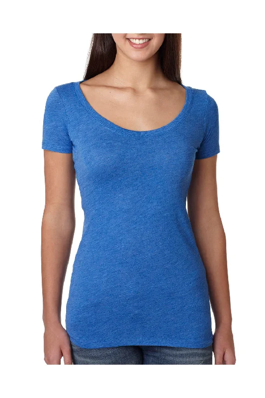 Minimal Style Next Level Womens Jersey Short Sleeve Scoop Neck T-Shirt - Vintage Royal Blue - Closeout