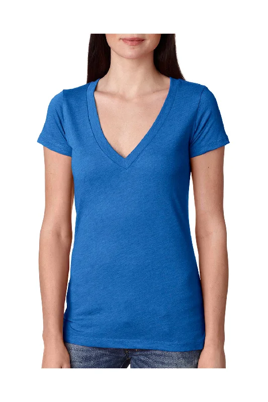 Boutique Recommendation Next Level Womens Jersey Short Sleeve V-Neck T-Shirt - Vintage Royal Blue - Closeout