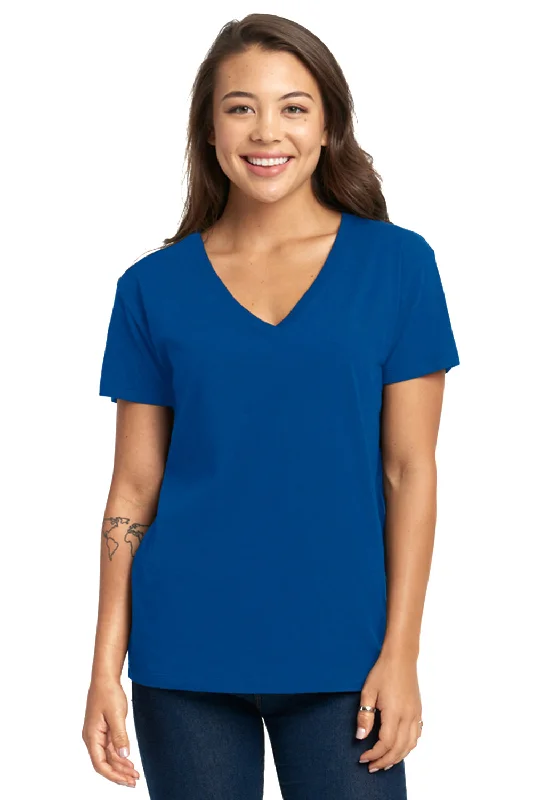 Preview New Products Next Level Womens Relaxed Short Sleeve V-Neck T-Shirt - Royal Blue - Closeout