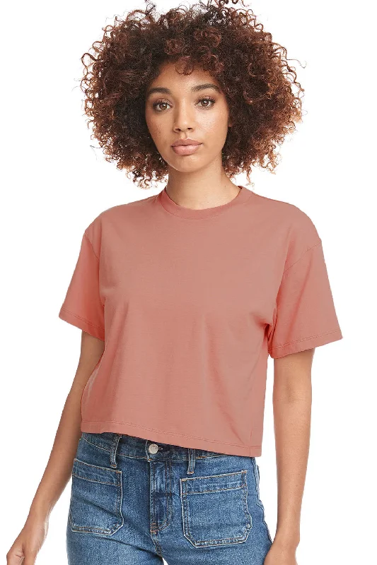 Next Level Womens Ideal Crop Short Sleeve Crewneck T-Shirt - Desert Pink