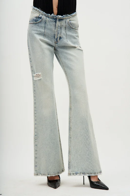 Mid-length Style Nula Blue Pants
