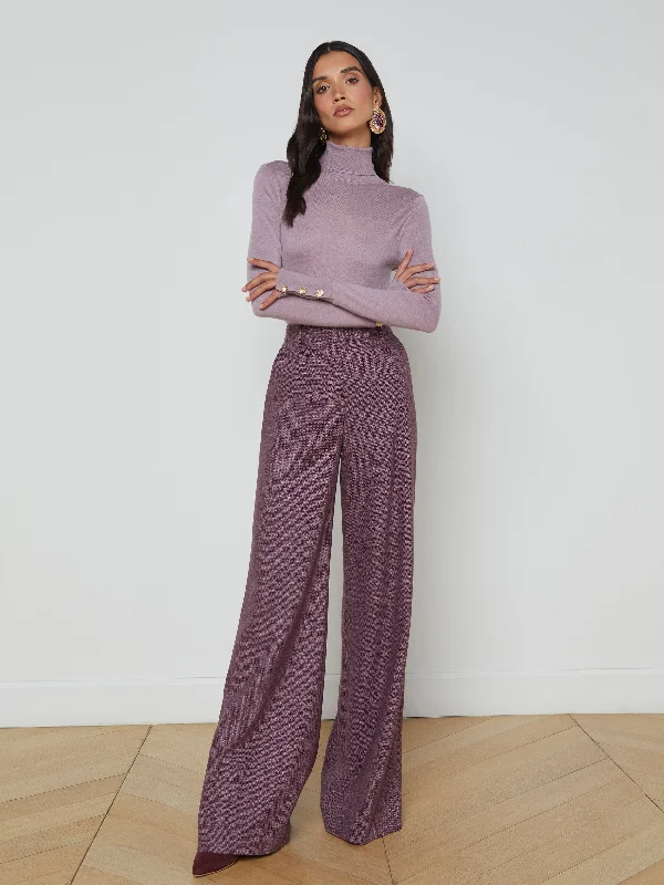 Embroidery Design Pilar Wool Wide-Leg Pant