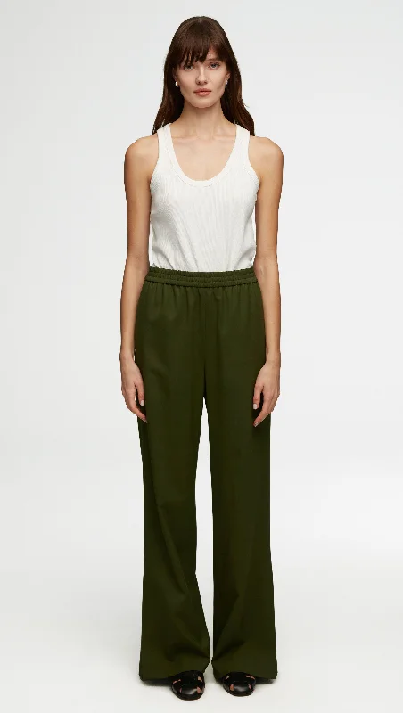 Sports And Leisure Pull-Up Pant in Seasonless Wool | Olive