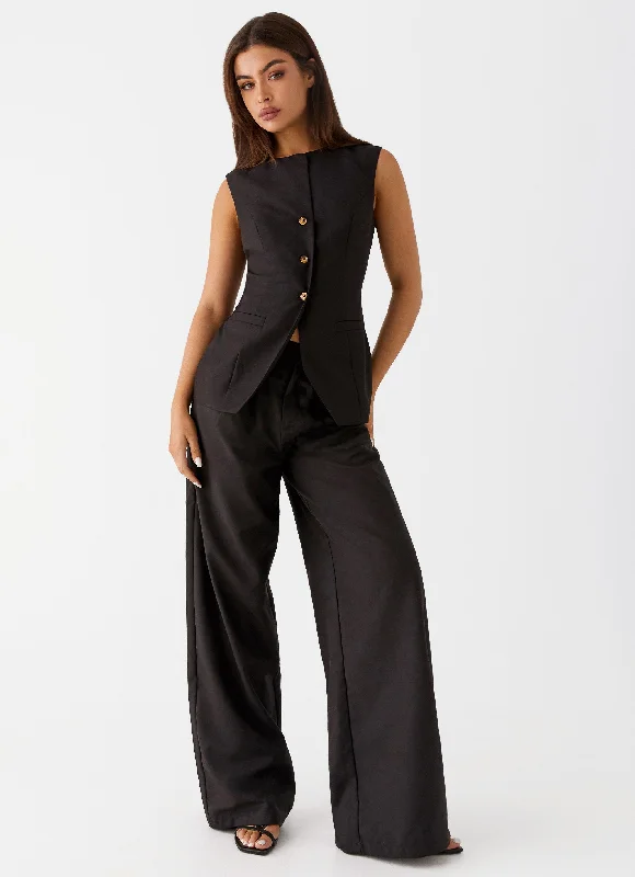 Simple Style Siena Style Tailored Pants - Black