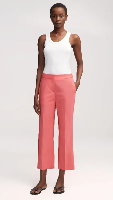 Comfy Chic Wear Slim Kick Flare Trouser in Seasonless Wool | Salmon