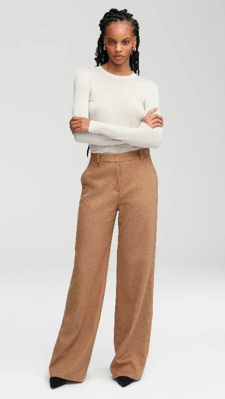 Modernism Soho Trouser in Textured Wool | Camel