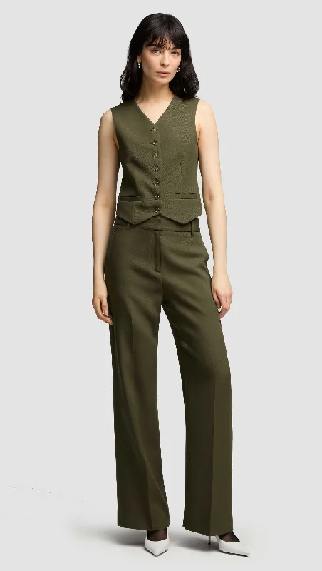 Fresh Wear Soho Trouser in Viscose Wool Twill | Olive