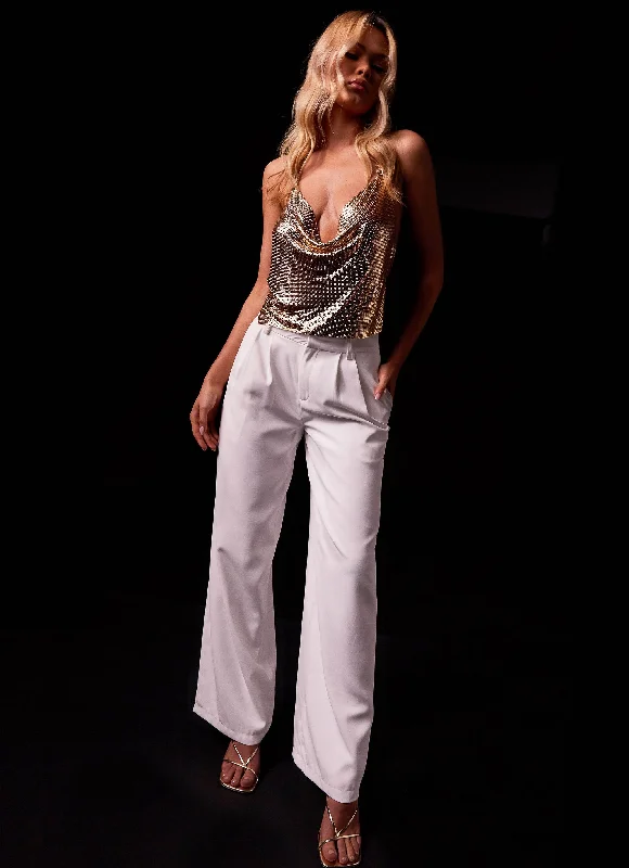 Cozy Street Style Thalia Suit Pants - White