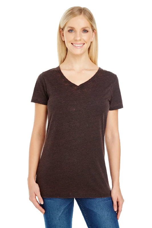 Advanced Customization Threadfast Apparel Womens Cross Dye Short Sleeve V-Neck T-Shirt - Flame