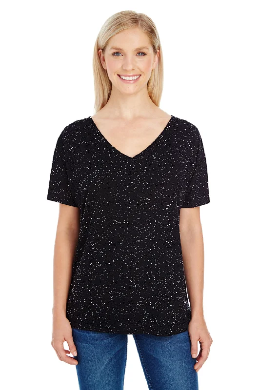 Youthful Threadfast Apparel Womens Fleck Short Sleeve V-Neck T-Shirt - Black - Closeout