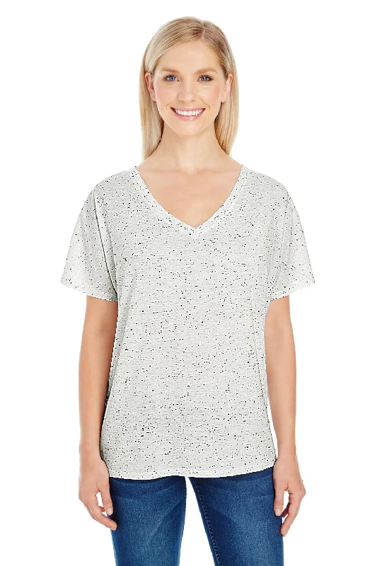 Fresh And Natural Threadfast Apparel Womens Fleck Short Sleeve V-Neck T-Shirt - Cream - Closeout
