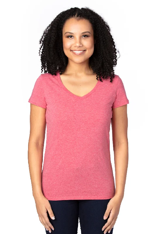 Classic Series Threadfast Apparel Womens Ultimate Short Sleeve V-Neck T-Shirt - Heather Red