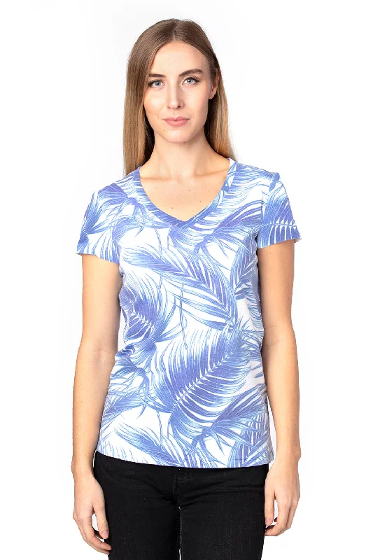 Fashion Classic Threadfast Apparel Womens Ultimate Short Sleeve V-Neck T-Shirt - Palm Paradise