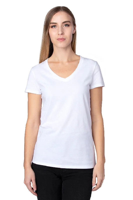 Fashion Design Threadfast Apparel Womens Ultimate Short Sleeve V-Neck T-Shirt - White