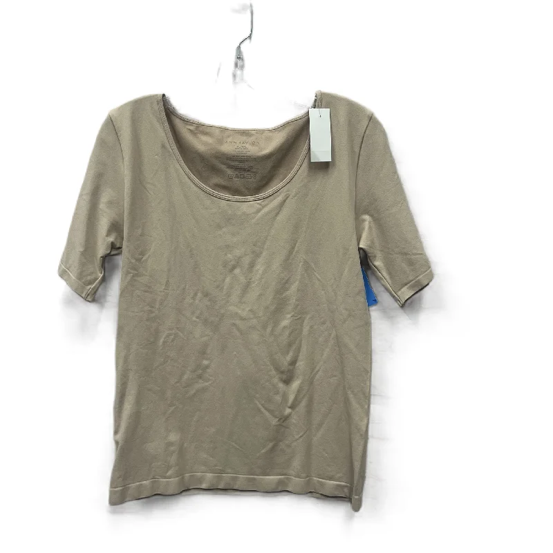 Top Short Sleeve Basic By Ann Taylor In Tan, Size: Xl