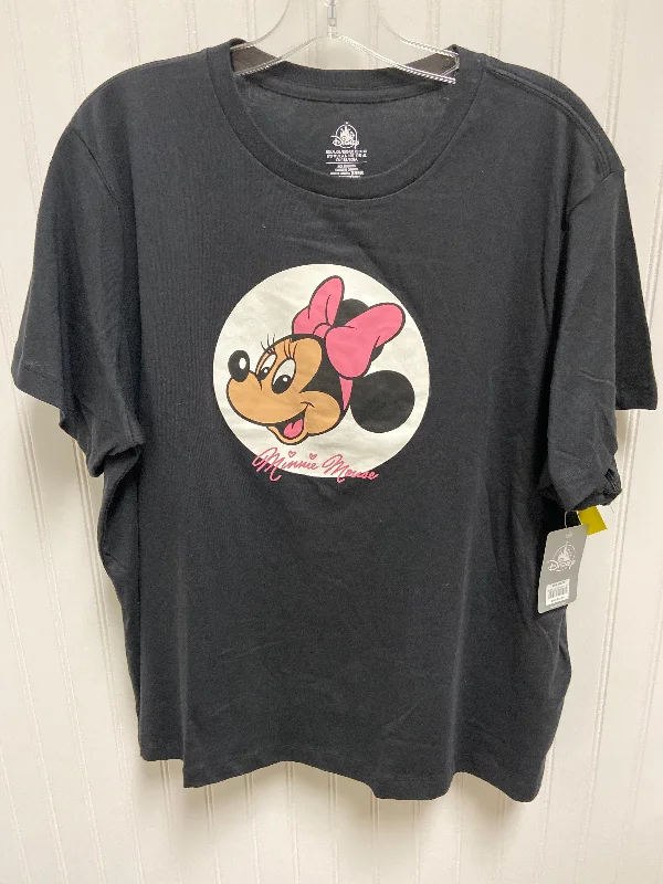 Comfortable Looks Top Short Sleeve Basic By Disney Store In Black, Size: Xl