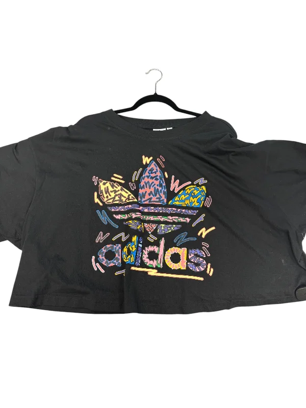 Fashion Classic Top Short Sleeve By Adidas In Black, Size: 4x