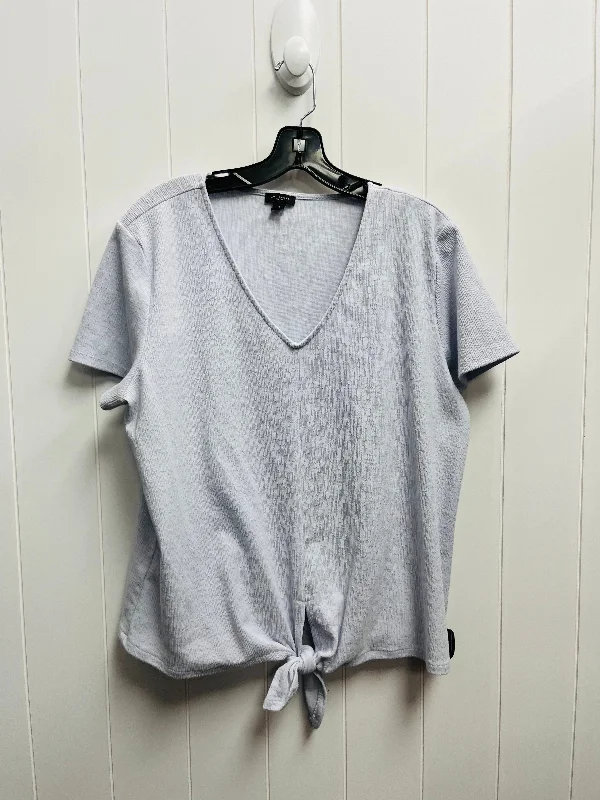 Comfortable Wear Top Short Sleeve By Ann Taylor In Blue, Size: Xl
