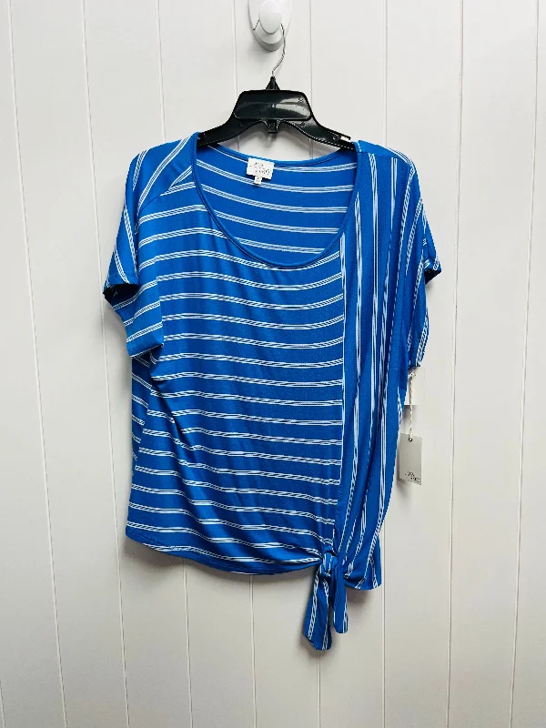 Elegant Series Top Short Sleeve By Ava James In Blue, Size: Xl