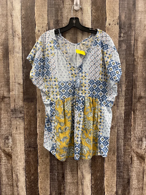 Easy Fashion Top Short Sleeve By Cato In Multi-colored, Size: 1x