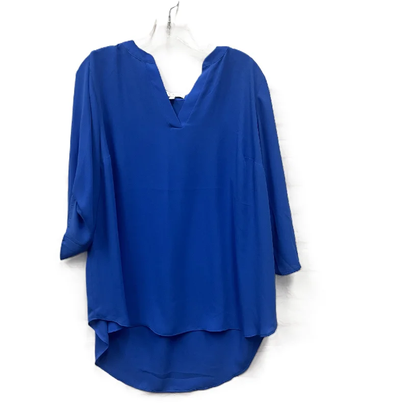 Playful Style Top Short Sleeve By Chaus In Blue, Size: 1x