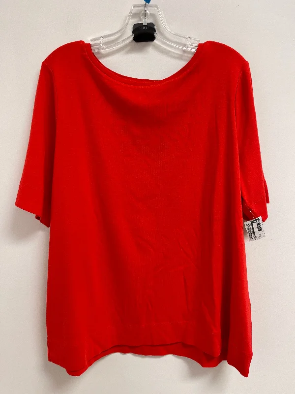 Fashion Concept Top Short Sleeve By Chicos In Red, Size: 2x