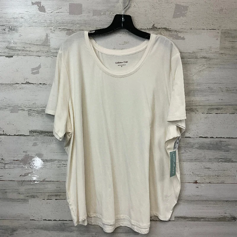 Carefree Style Top Short Sleeve By Coldwater Creek In Cream, Size: 3x
