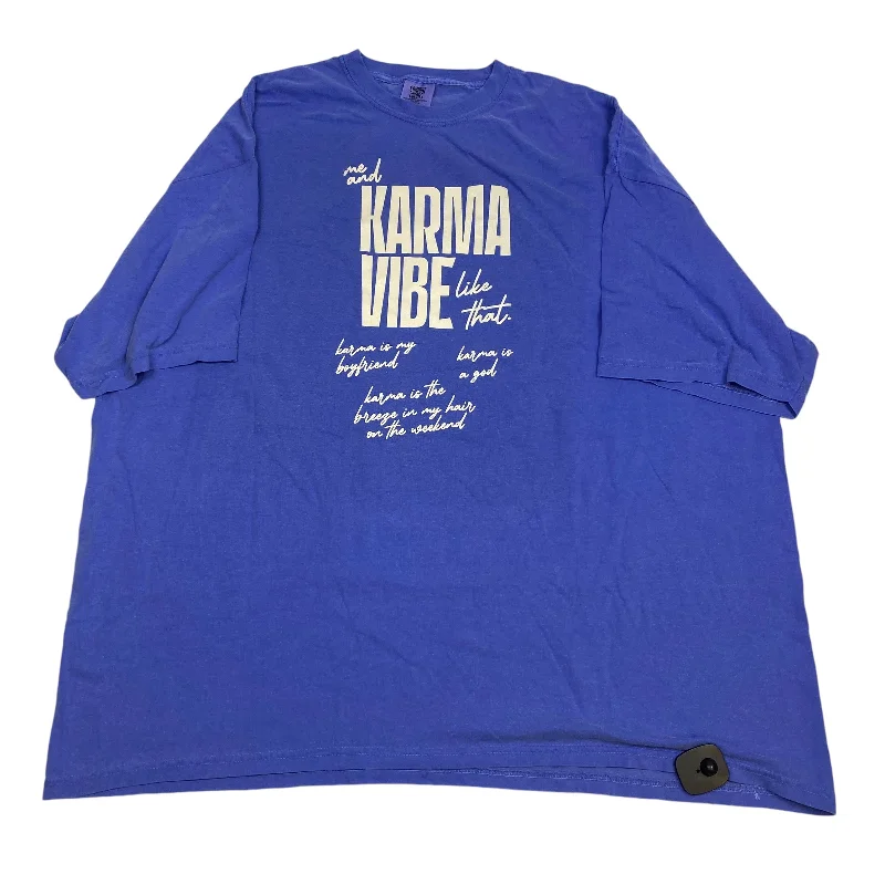Relaxed Jackets Top Short Sleeve By Comfort Colors In Blue, Size: 4x